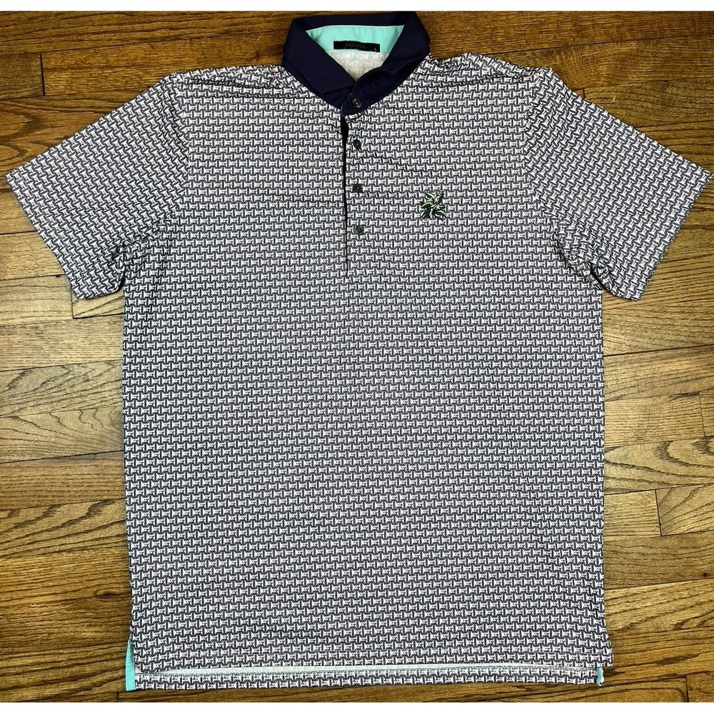 Greyson Golf Performance Polo All Over Pattern Geometric Lightweight Men's Sz XL
